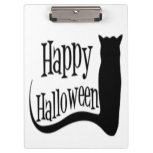 "HAPPY HALLOWEEN" BLACK CAT CLIPBOARD