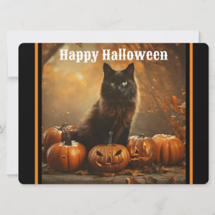 Happy Halloween Black Cat Collection Holiday Card