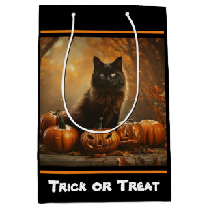 Happy Halloween Black Cat Collection Medium Gift Bag