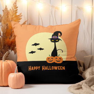 Happy Halloween Black Cat Cushion