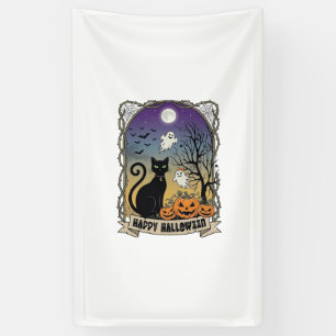 Happy Halloween Black Cat Ghosts Pumpkins_1 Banner