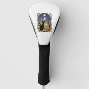Happy Halloween Black Cat Ghosts Pumpkins_1 Golf Head Cover