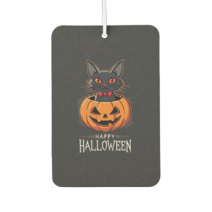 Happy Halloween Black Cat Pumpkin Design_1 Car Air Freshener
