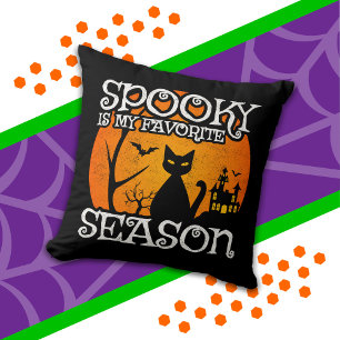 Happy Halloween Black Cat Spooky Season Funny Hall Cushion