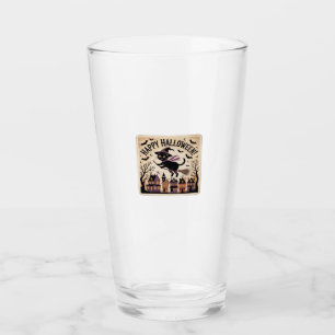 Happy Halloween Black Cat Witch Classic T-Shirt Glass