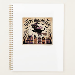 Happy Halloween Black Cat Witch Classic T-Shirt Planner
