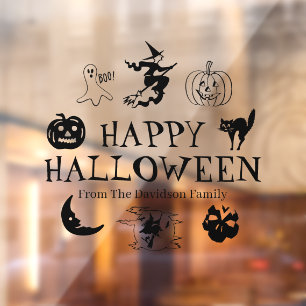 Happy Halloween black custom name transparent