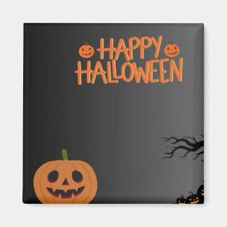 Happy Halloween Black Magnet