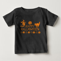 Happy Halloween black orange spooky Baby
