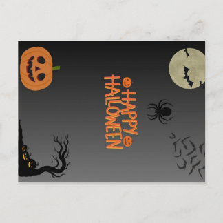Happy Halloween Black Postcard