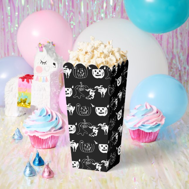 Happy Halloween black white spooky pattern Favour Box (Party)