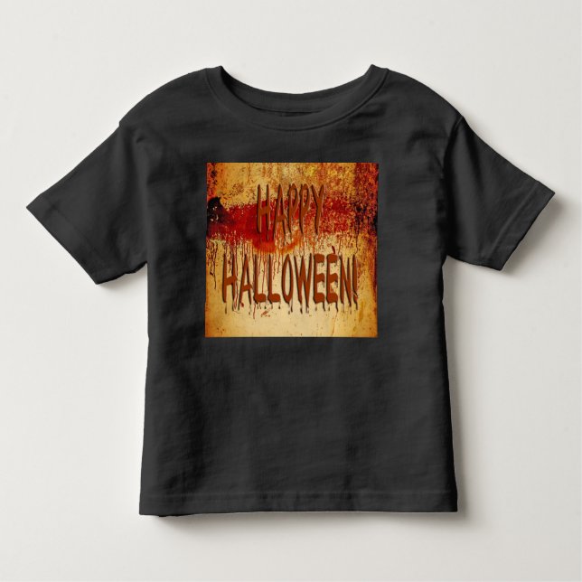 Happy Halloween Blood Stained Wall Toddler T-Shirt (Front)