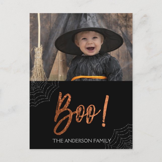 Happy Halloween Boo! Halloween Photo Card (Front)