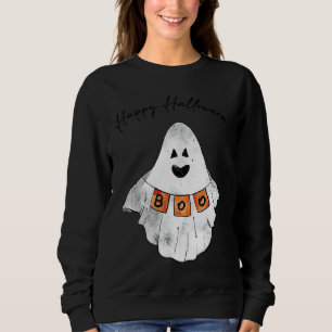HAPPY HALLOWEEN Boo Sheet Ghost Halloween Sweatshirt