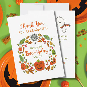 Happy Halloween Boo-thday Party Thank You Card