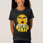 Happy Halloween Boo Yah - Funny Emoji T-shirt<br><div class="desc">Trick or Treat in comfort and style with this trending Halloween fashion tee shirt. With black and orange spooky, funny emotions evil looking emoji face. Wear to a house, office or school party costume contest or celebration. Makes a good alternative to wearing full bulky adult costumes, and is great for...</div>
