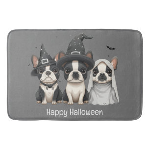 Happy Halloween Boston Terrier Dogs Bath Mat