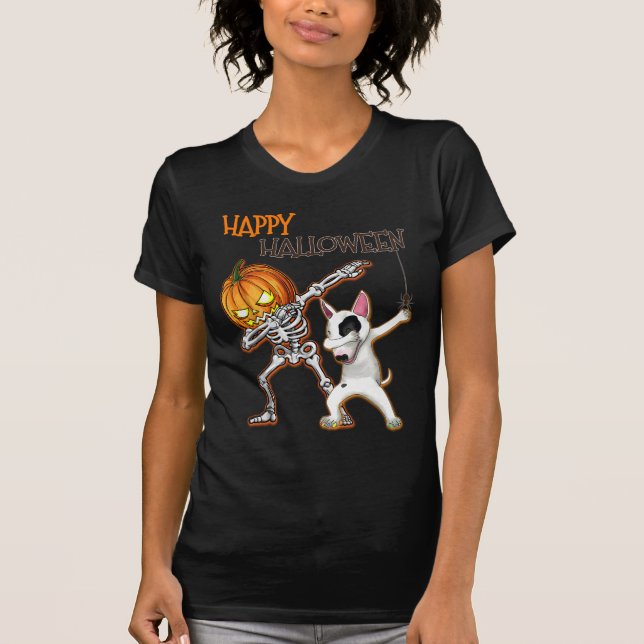 Happy Halloween Bull Terrier DAB T-Shirt (Front)