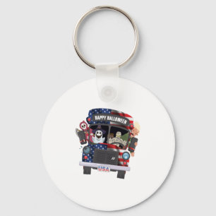 happy halloween bus shirt Party people Key Ring