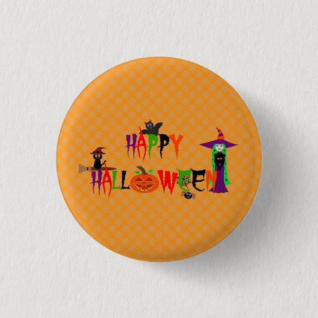Happy Halloween Button Badge (Front)