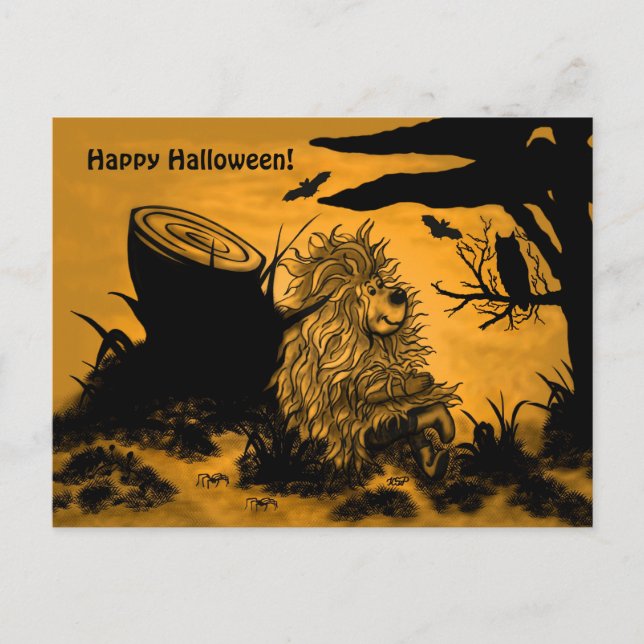 Happy Halloween by Fidel the little Forest Goblin Postcard (Front)
