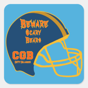 Happy Halloween California Football Helmet Logo Square Sticker