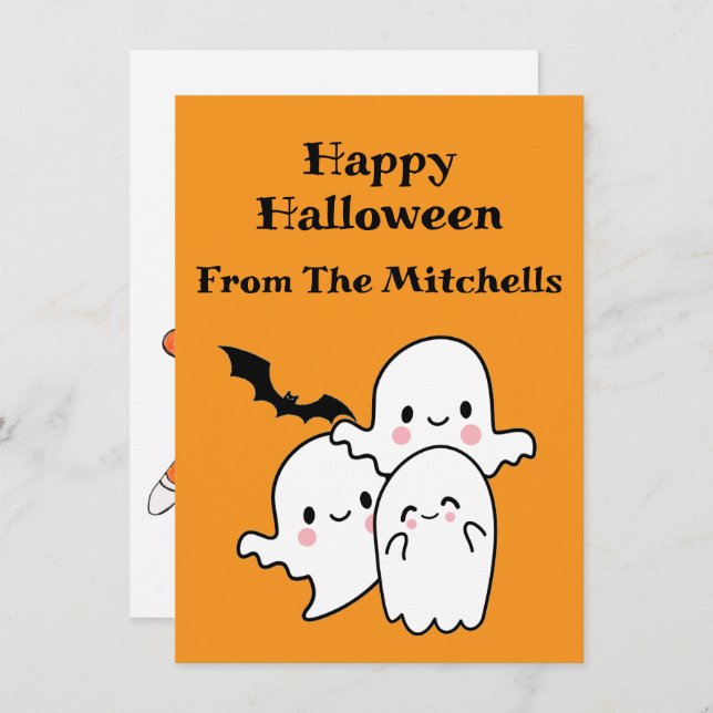 Happy Halloween Can Personalise Card (Front/Back)