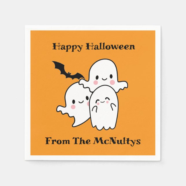 Happy Halloween Can Personalise Napkin (Front)