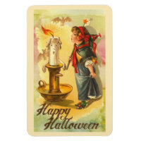 Happy Halloween Candlestick and Girl Vintage