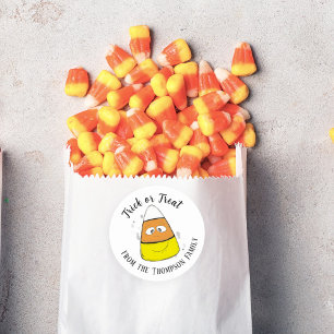 Happy Halloween Candy Corn Cute Whimsical  Classic Round Sticker
