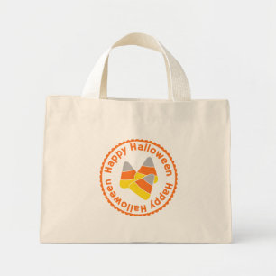Happy Halloween, Candy Corn Halloween Mini Tote Bag