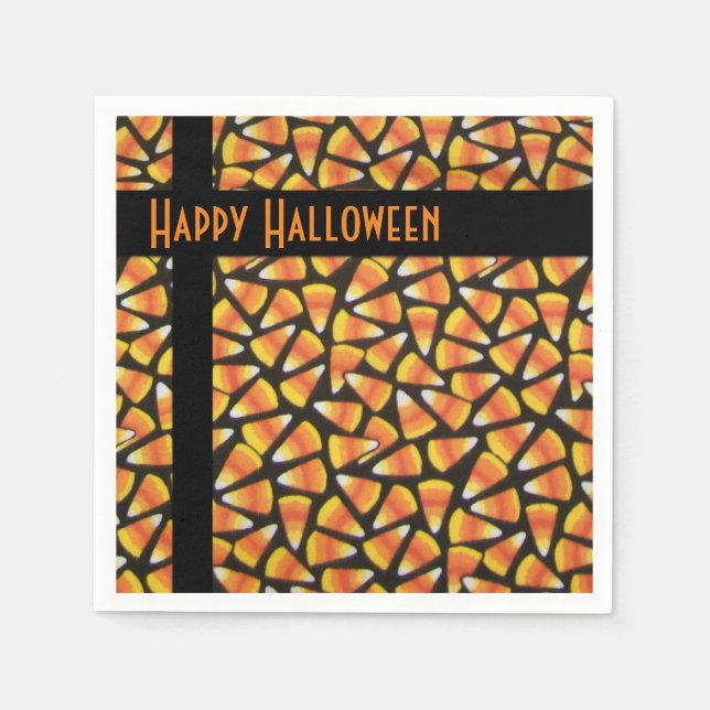 Happy Halloween Candy Corn Napkin (Front)