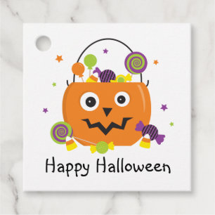 Happy Halloween Candy Pail Gift or Favour Tags