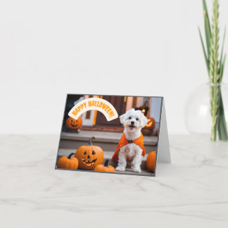 Happy Halloween Card with a puppy