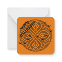 Happy Halloween Card with Celtic Designs & Ravens