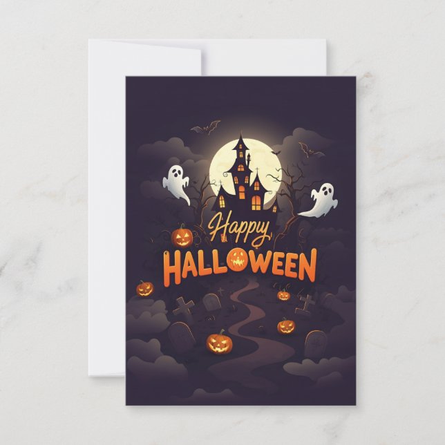 Happy Halloween Card With Personalised Name (Front)
