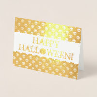 Happy Halloween Card with Skull Pattern