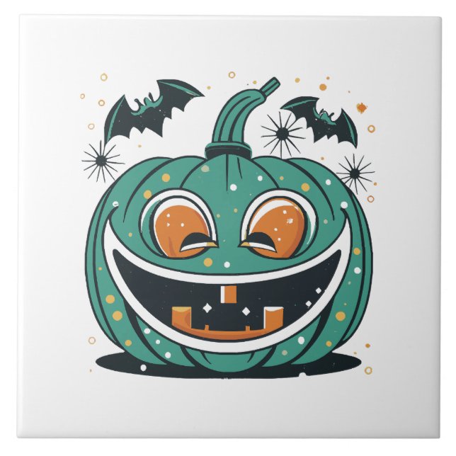 Happy Halloween! Carve a Pumpkin! Ceramic Tile (Front)