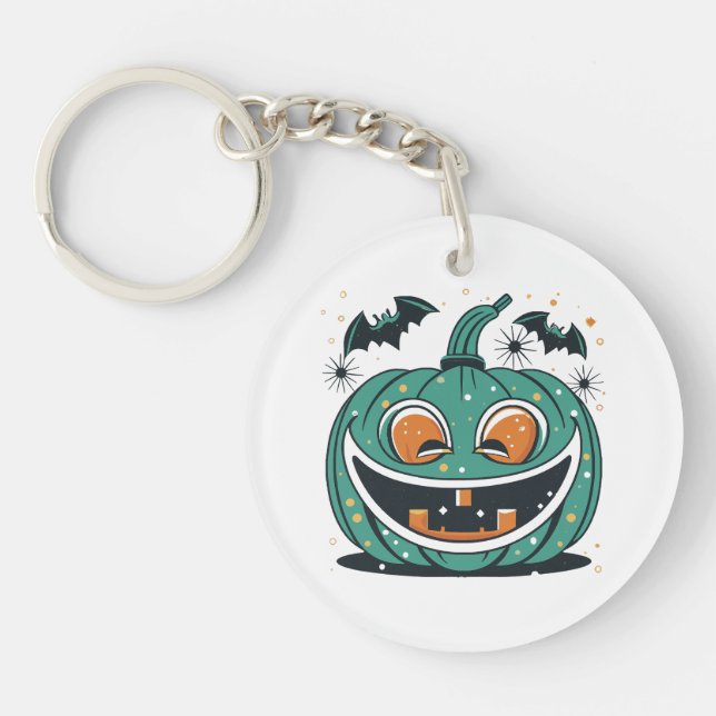Happy Halloween! Carve a Pumpkin! Key Ring (Front)