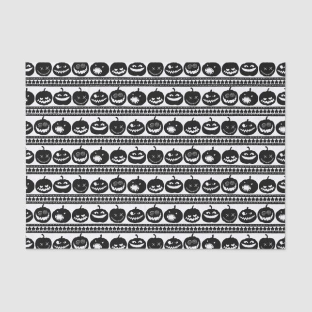 Happy Halloween Carved Pumpkin Jack O Lantern Tissue Paper (Front)