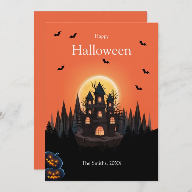 Happy Halloween Castle card (Front/Back)