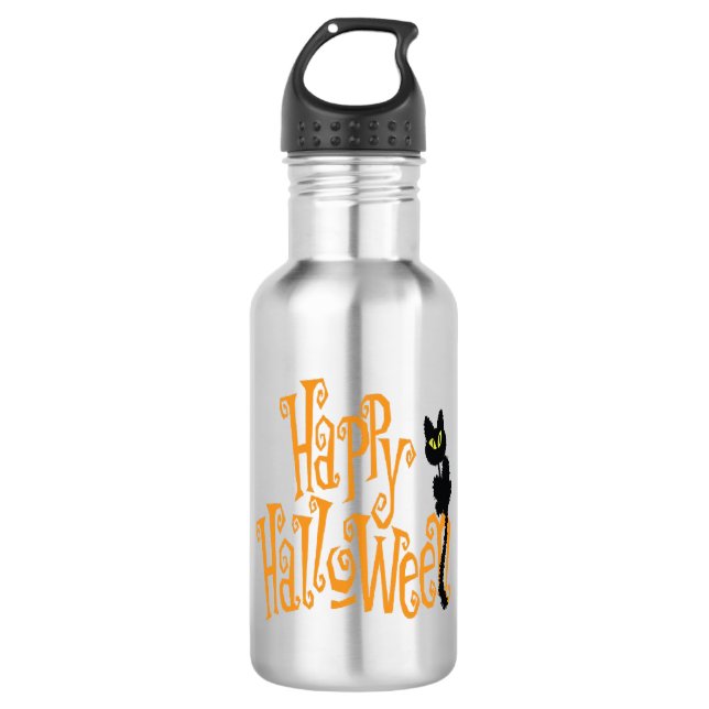 HAPPY HALLOWEEN CAT 710 ML WATER BOTTLE (Front)