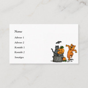 Happy Halloween! Cat Bat Dog and Spider Business Card