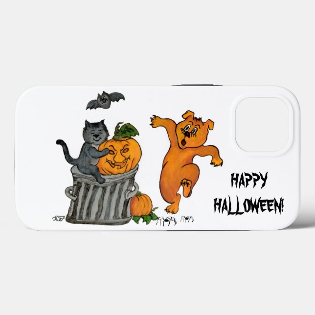 Happy Halloween! Cat Bat Dog and Spider Case-Mate iPhone Case (Back (Horizontal))