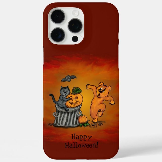 Happy Halloween! Cat Bat Dog and Spider Case-Mate iPhone Case (Back)