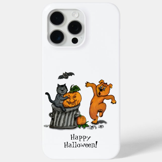 Happy Halloween! Cat Bat Dog and Spider Case-Mate iPhone Case (Back)