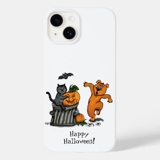 Happy Halloween! Cat Bat Dog and Spider Case-Mate iPhone Case (Back)