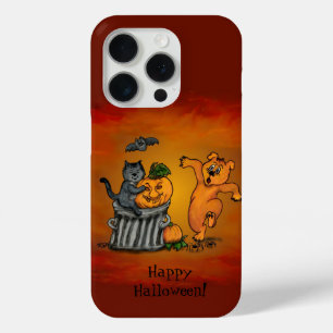 Happy Halloween! Cat Bat Dog and Spider iPhone 15 Pro Case