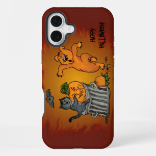 Happy Halloween! Cat Bat Dog and Spider iPhone 16 Plus Case