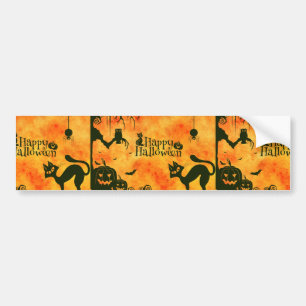 happy halloween cat bumper sticker